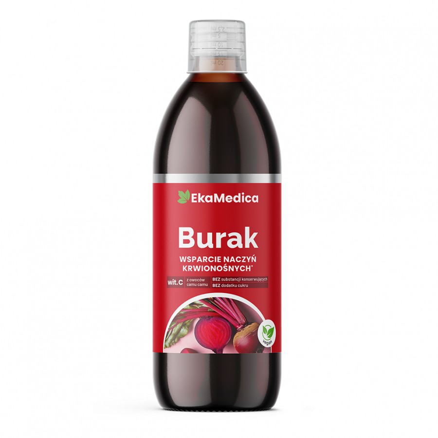 Burak, sok z buraków z witaminą C - suplement diety 500 ml