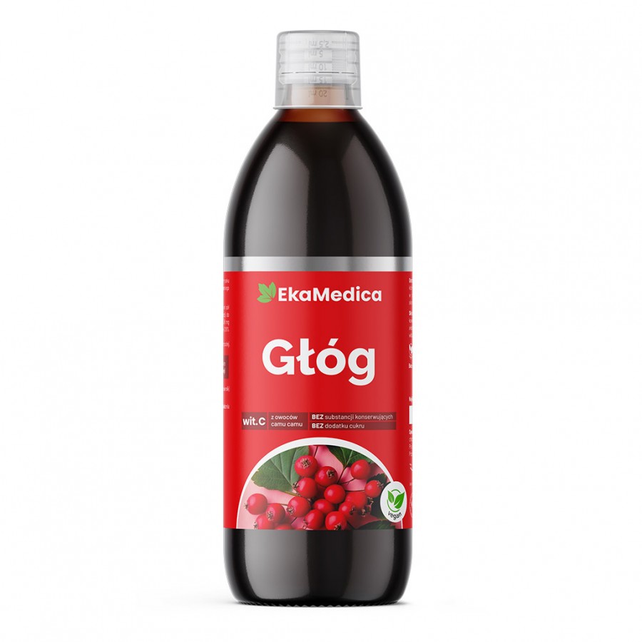 Głóg, sok z głogu z witaminą C - suplement diety